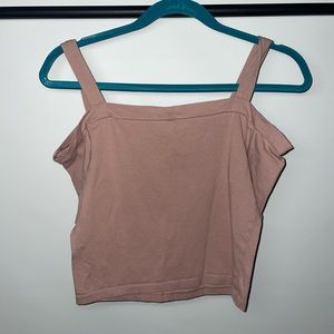 Charlotte Russe Dusty Rose Off the Shoulder Crop Top